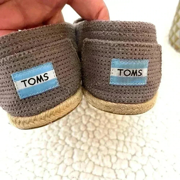 TOMS Sandy Brown Canvas Esparadrilles Slip On Comfort Shoe Size W9 - Picture 9 of 12